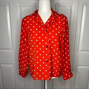 🔥SOLD🔥 Chaus Petite Polka Dot Button Up Shirt Red 10P